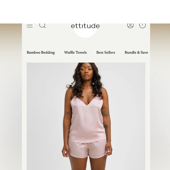 NWT Ettitude Sateen Shortie Rose size Large - Picture 3 of 3